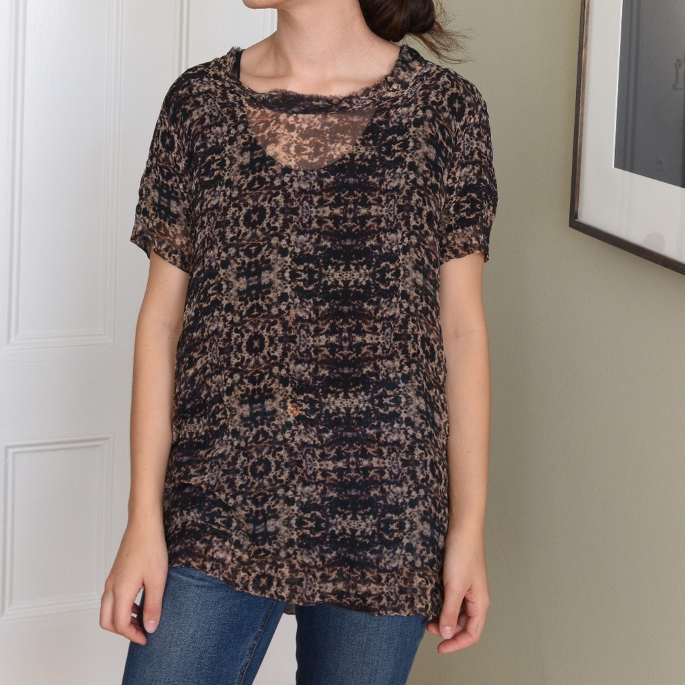 Hip Hofman Copenhagen Silk Sheer Top, Size 34